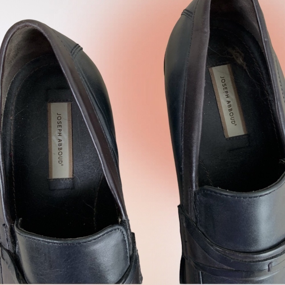Joseph Abboud Black Leather Slip On Dress Shoes Size 9 - Picture 6 of 9